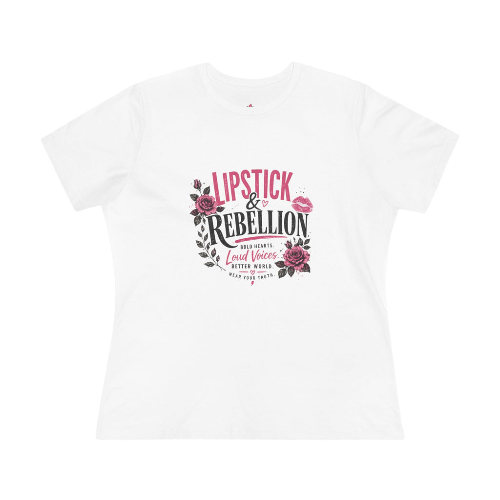 Lipstick & Rebellion Tee - Feminist Protest Graphic Cotton Shirt