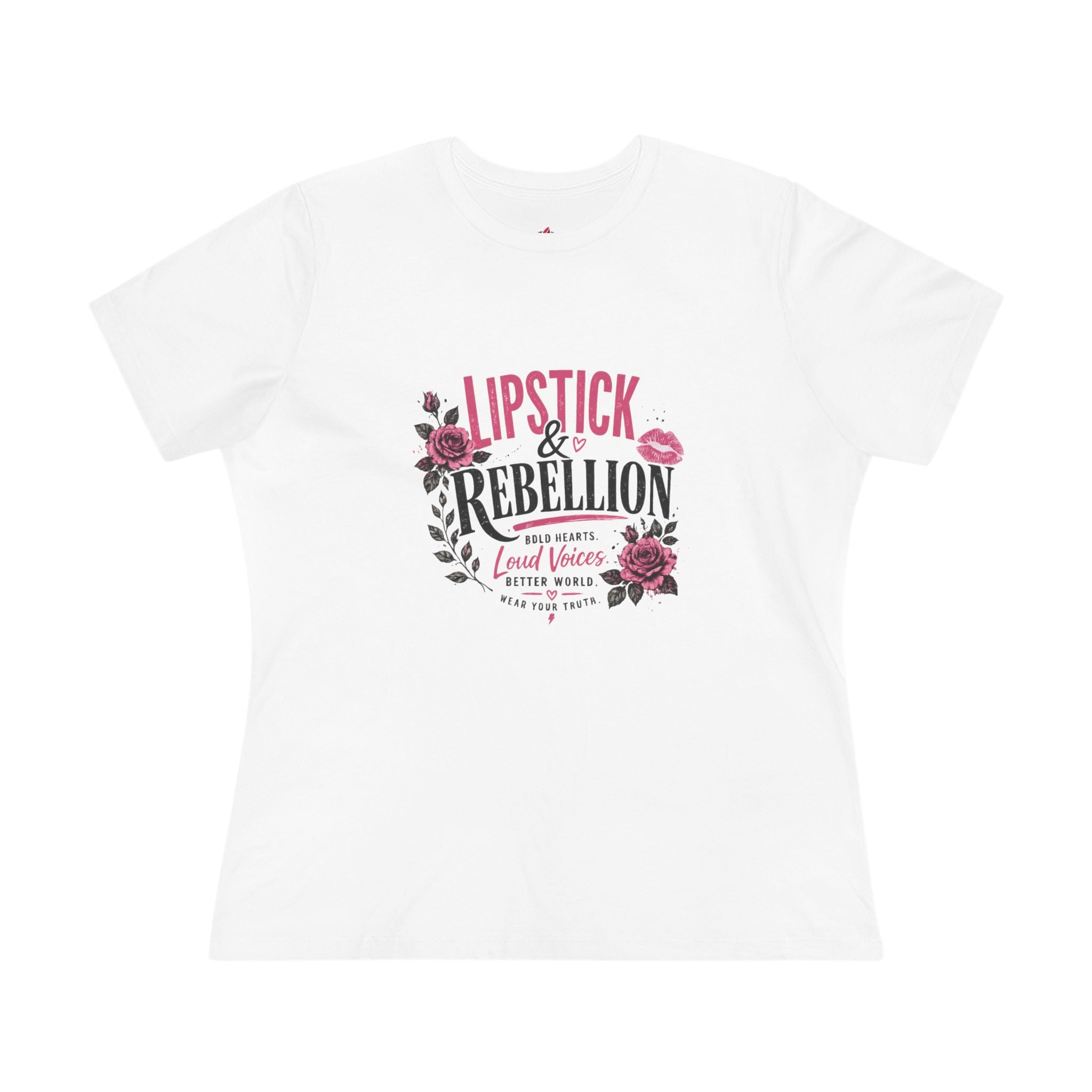 Lipstick & Rebellion Tee - Feminist Protest Graphic Cotton Shirt