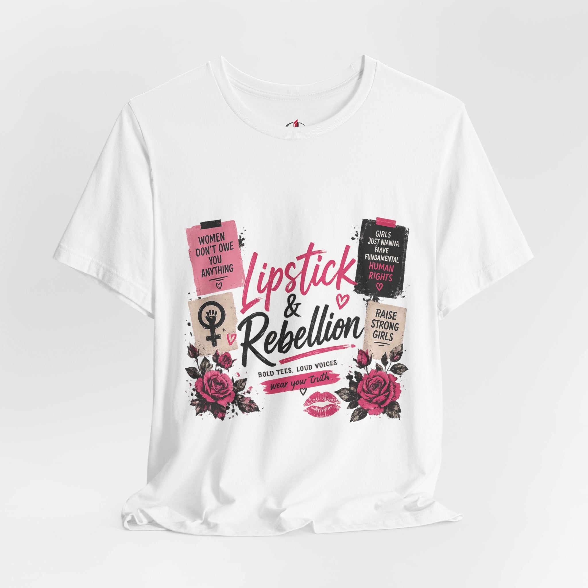 Lipstick & Rebellion Tee – Feminist Protest Graphic Shirt
