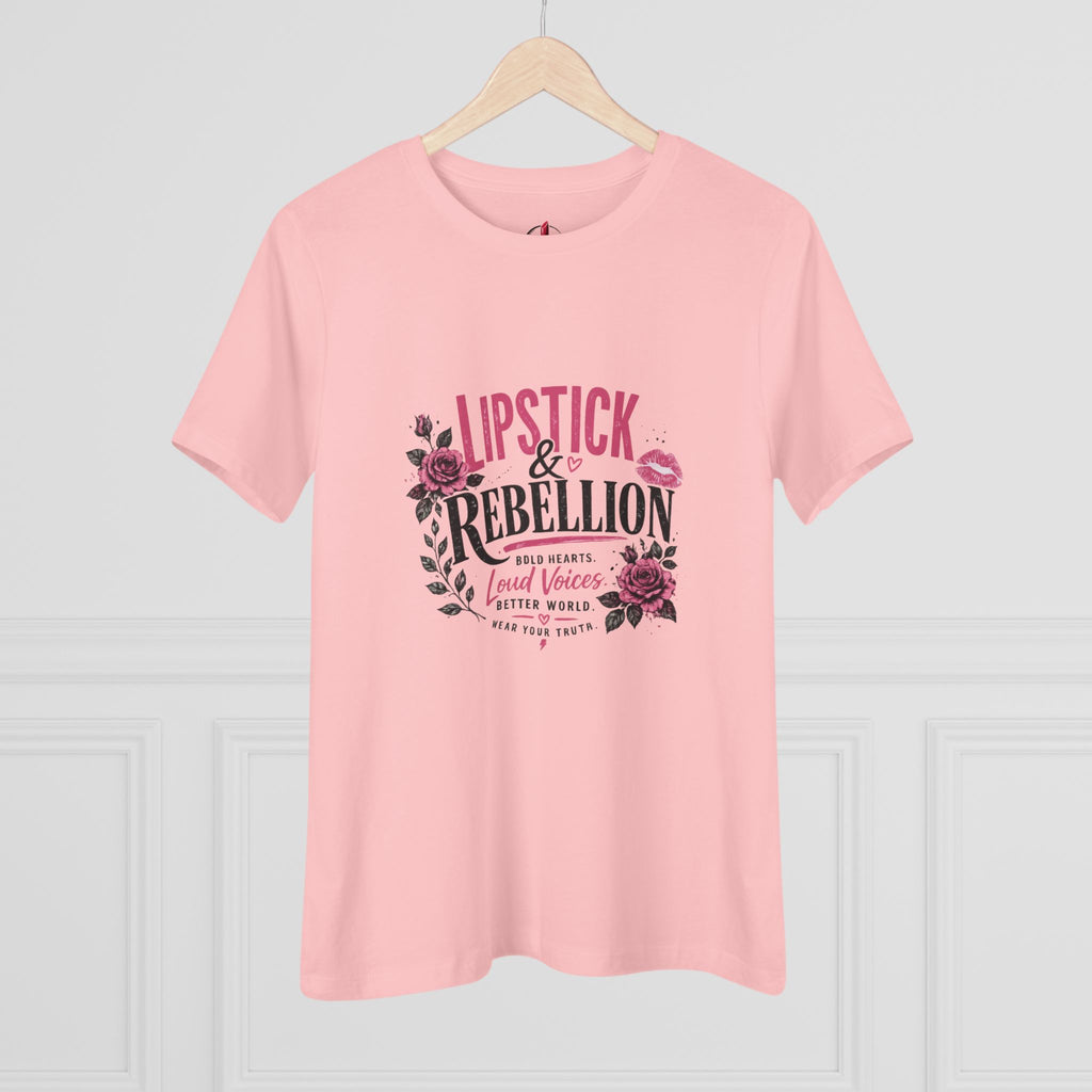 Lipstick & Rebellion Tee - Feminist Protest Graphic Cotton Shirt