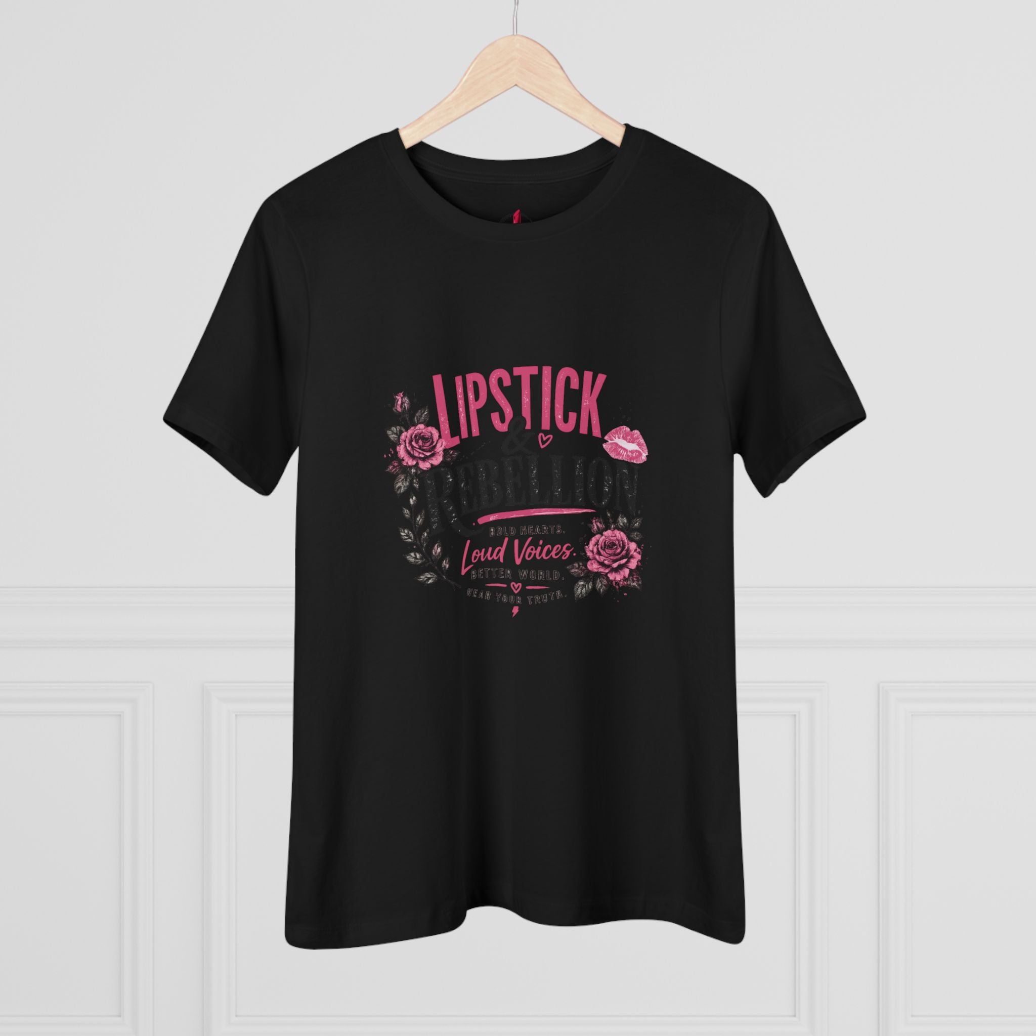Lipstick & Rebellion Tee - Feminist Protest Graphic Cotton Shirt