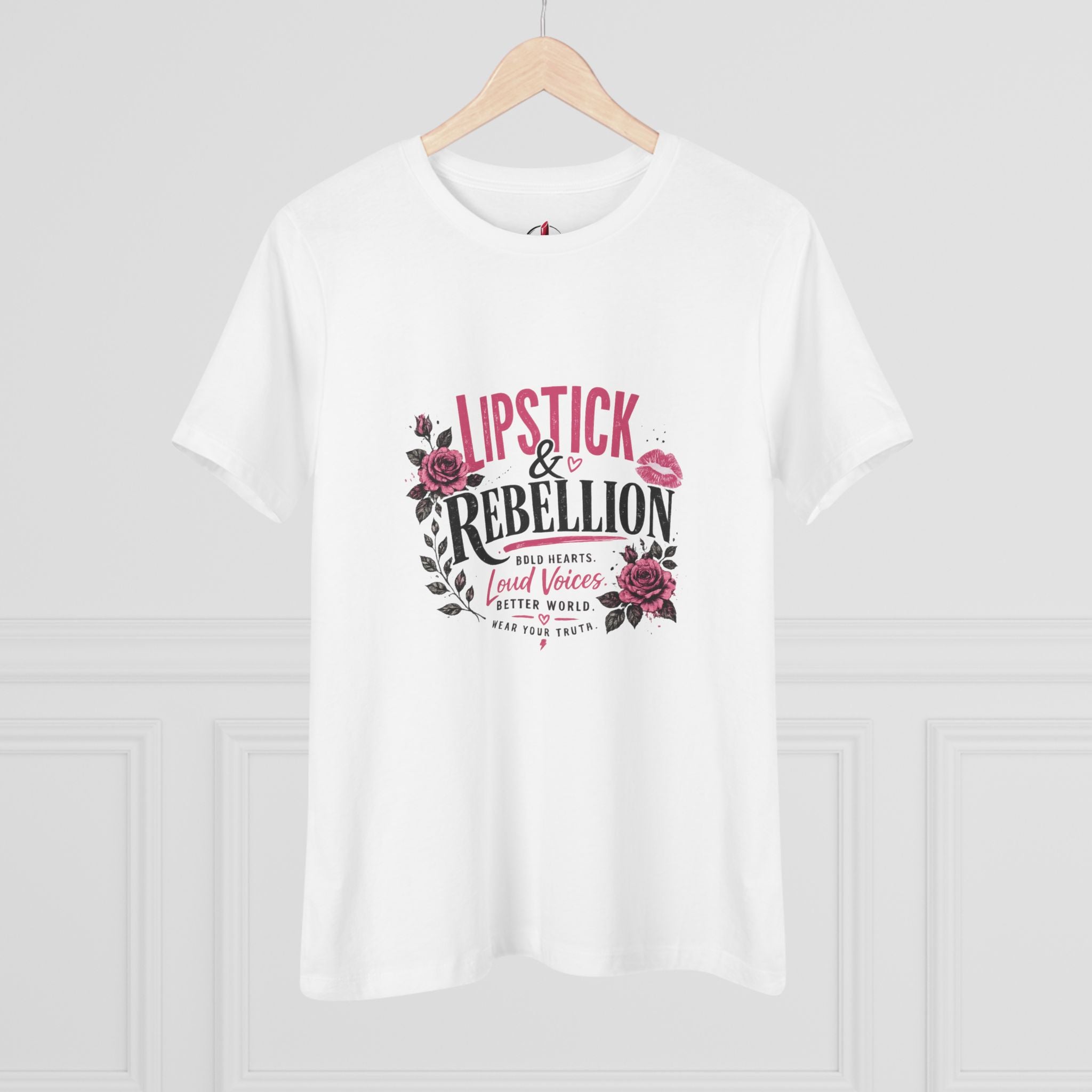 Lipstick & Rebellion Tee - Feminist Protest Graphic Cotton Shirt