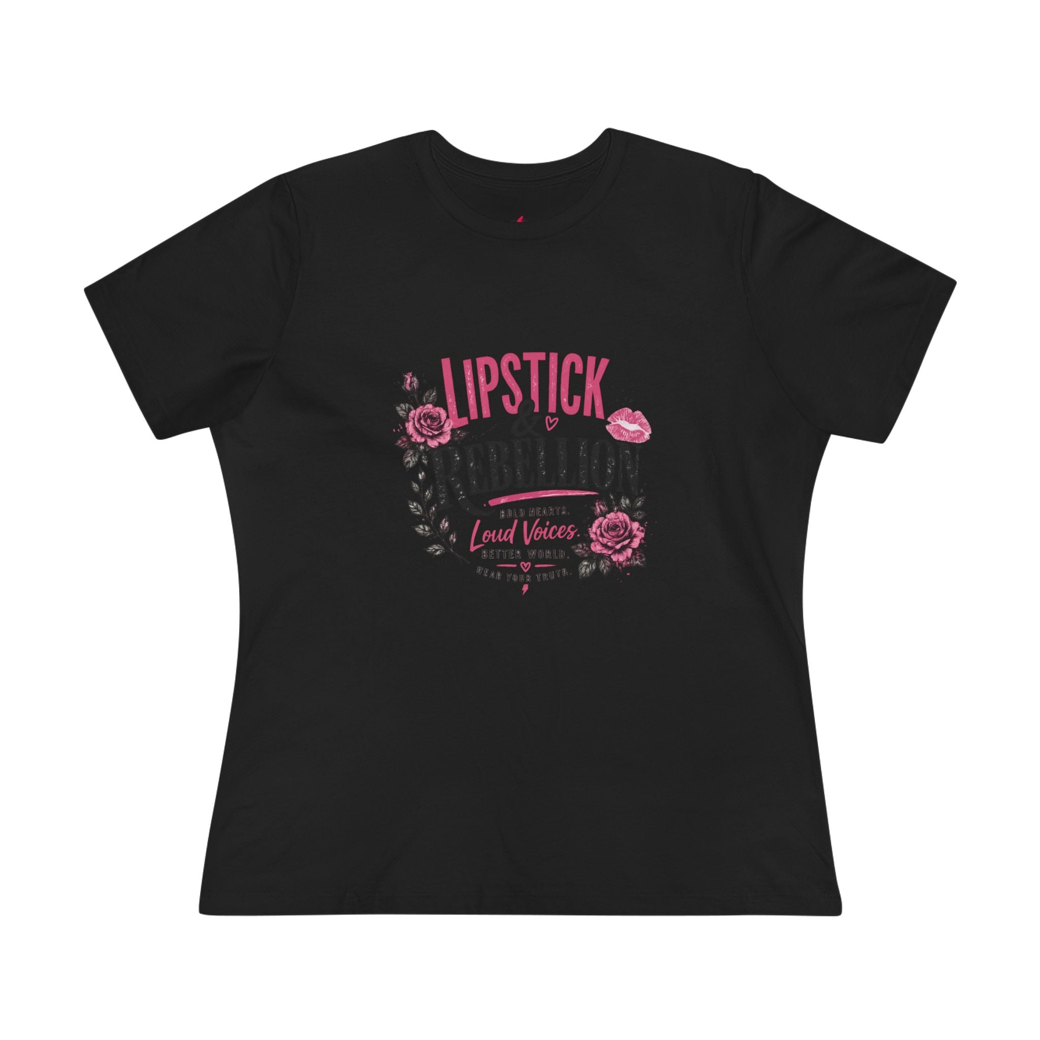 Lipstick & Rebellion Tee - Feminist Protest Graphic Cotton Shirt
