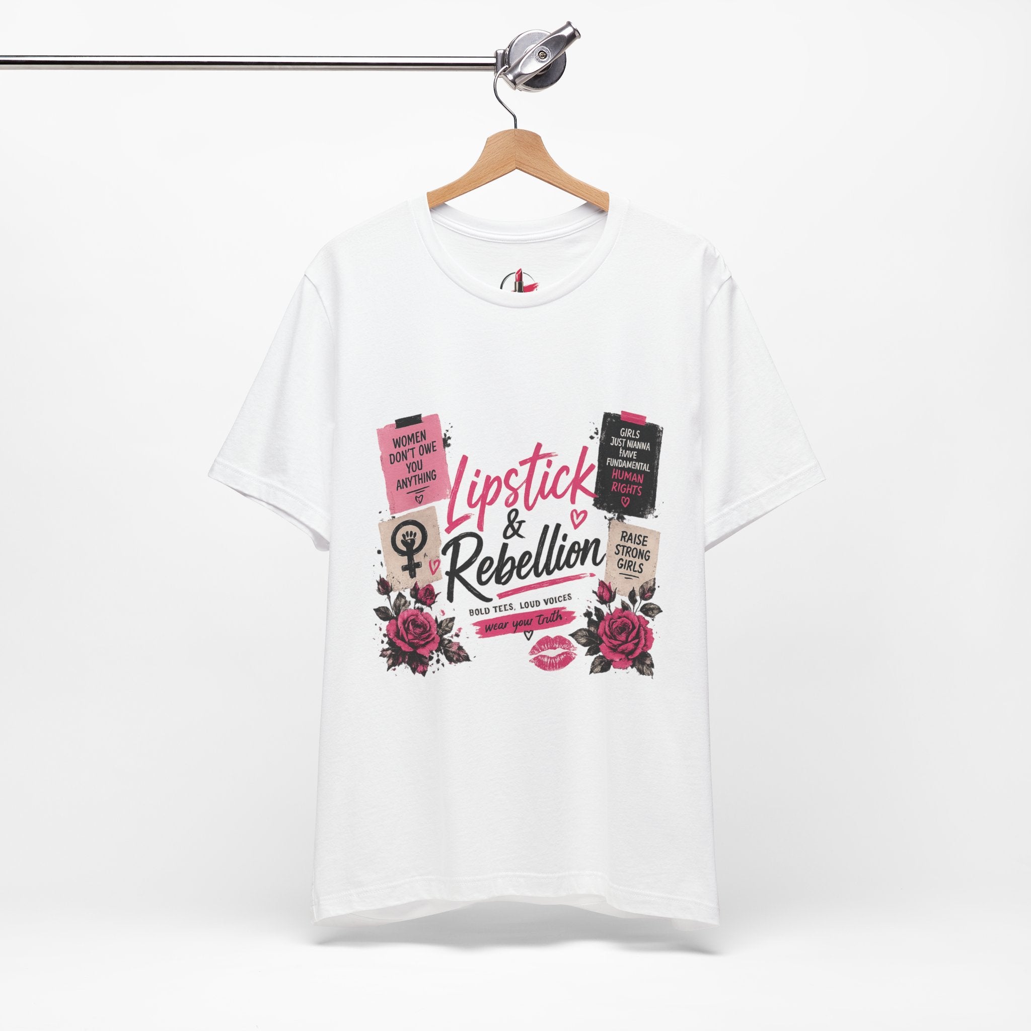 Lipstick & Rebellion Tee – Feminist Protest Graphic Shirt