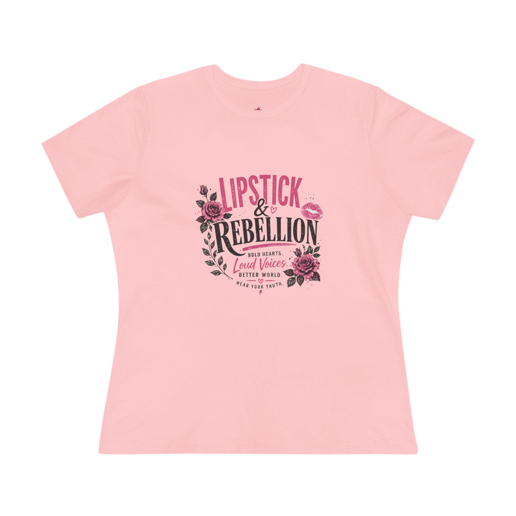 Lipstick & Rebellion Tee - Feminist Protest Graphic Cotton Shirt