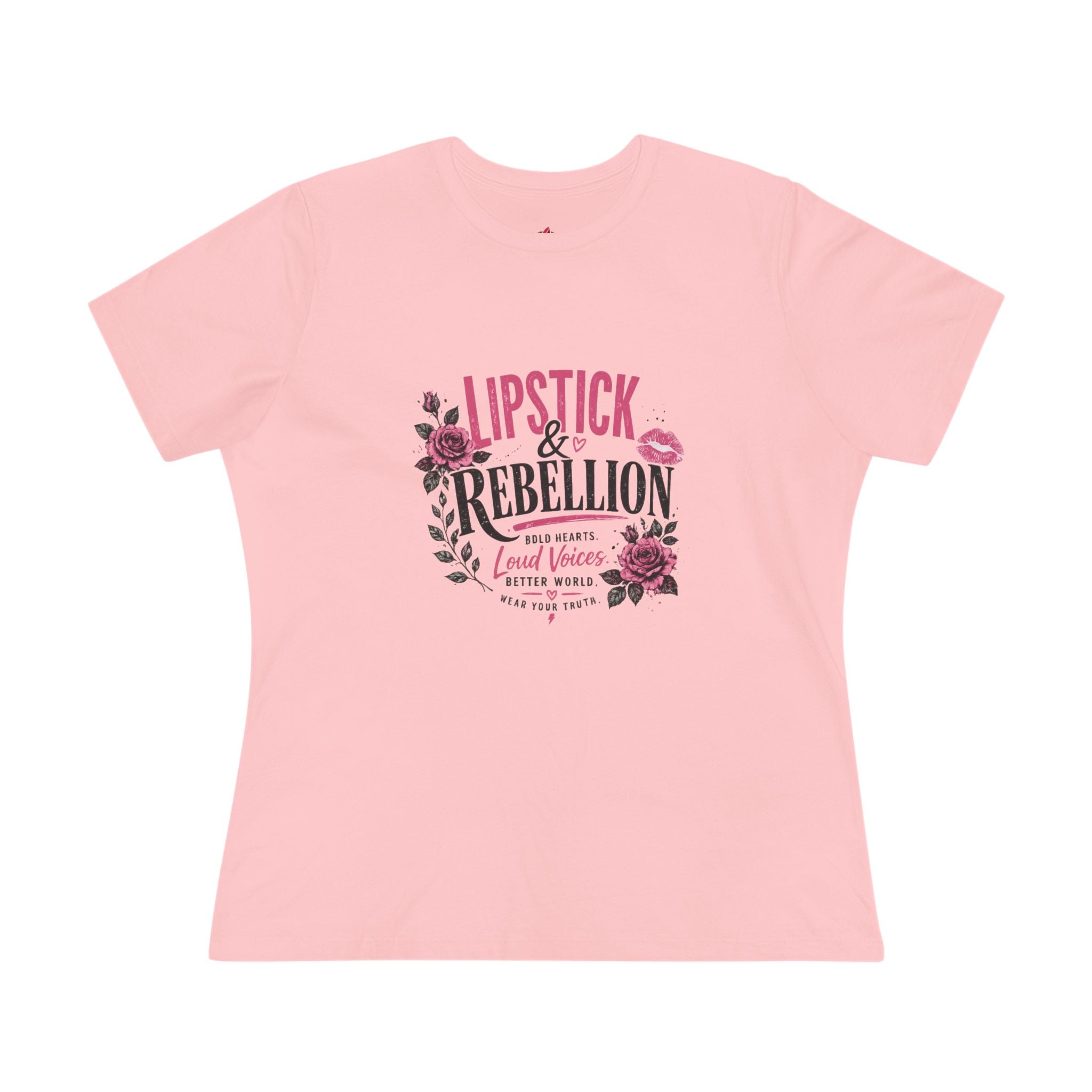 Lipstick & Rebellion Tee - Feminist Protest Graphic Cotton Shirt