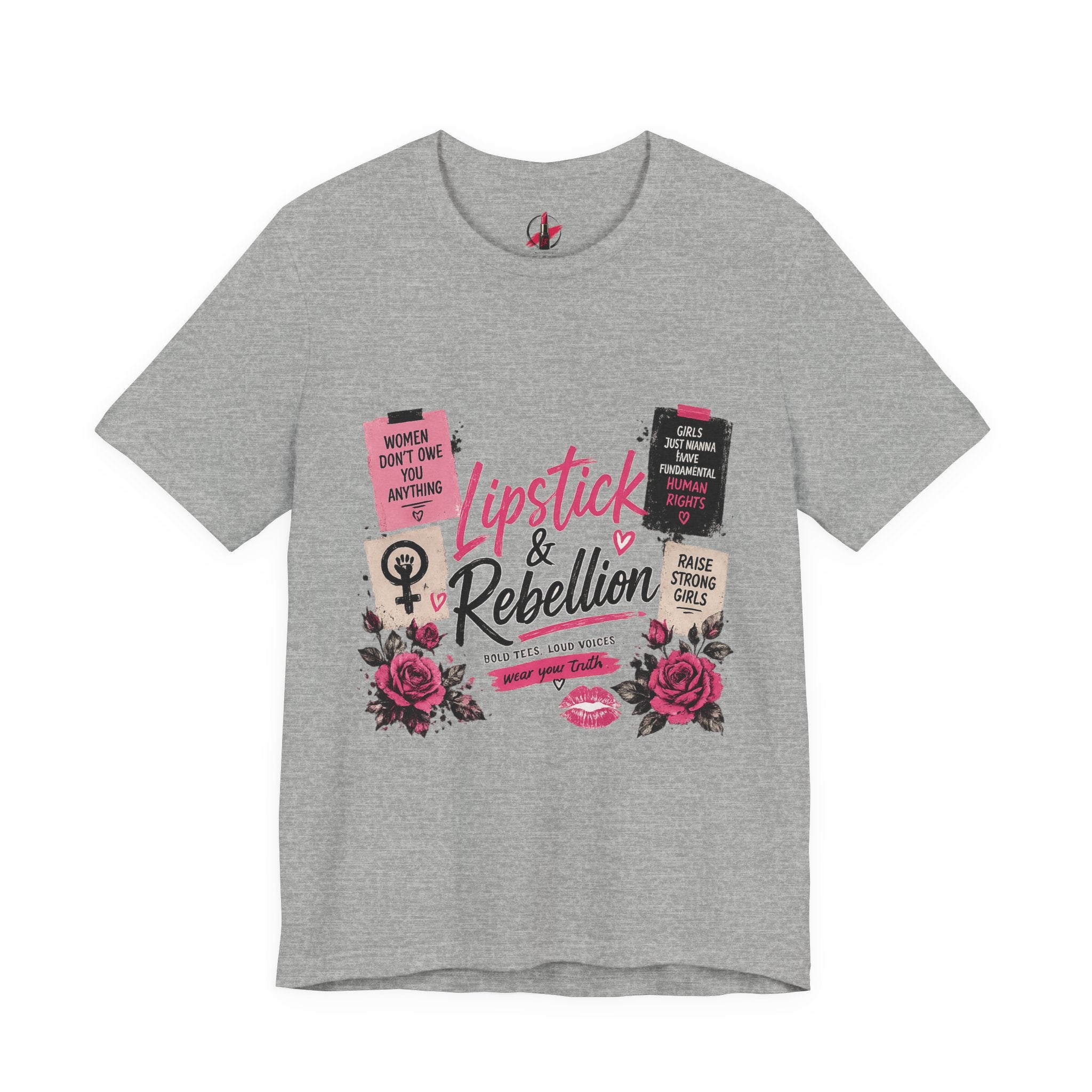 Lipstick & Rebellion Tee – Feminist Protest Graphic Shirt