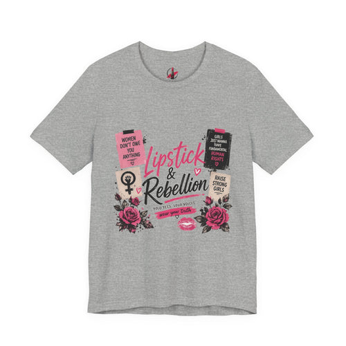 Lipstick & Rebellion Tee – Feminist Protest Graphic Shirt